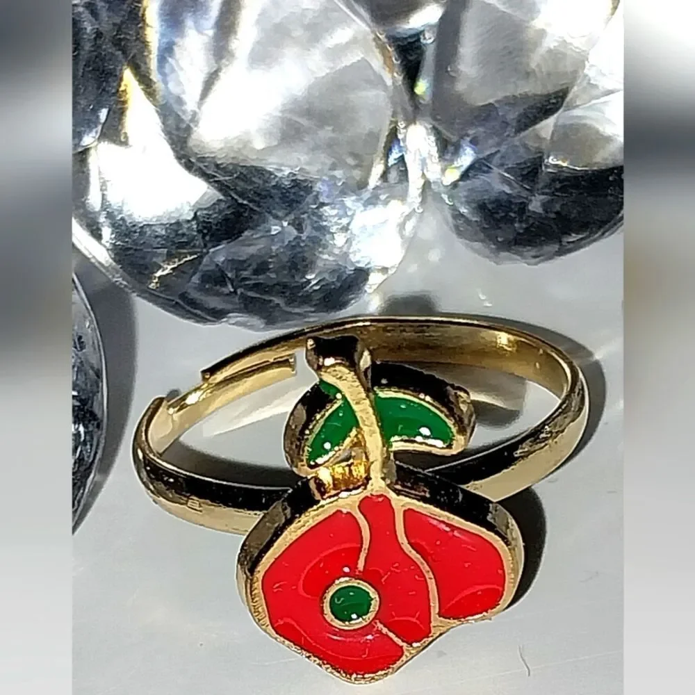 Super cute girls jeweled adjustable ring